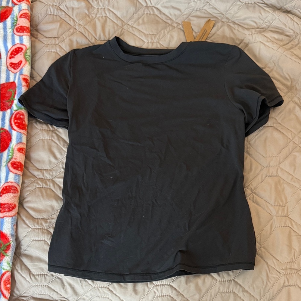 SKIMS Black Crew Neck Short Sleeve Top